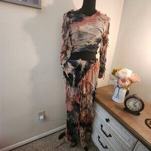 Unique Artistic Multicolor Two-Piece Set - Stand Out with Style!